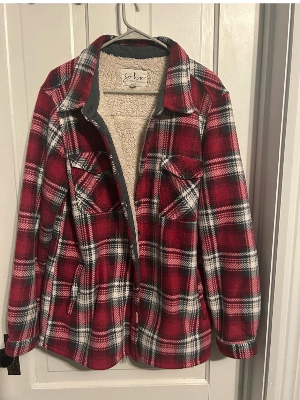 Soho Cream Sherpa-Lined Shacket XXL